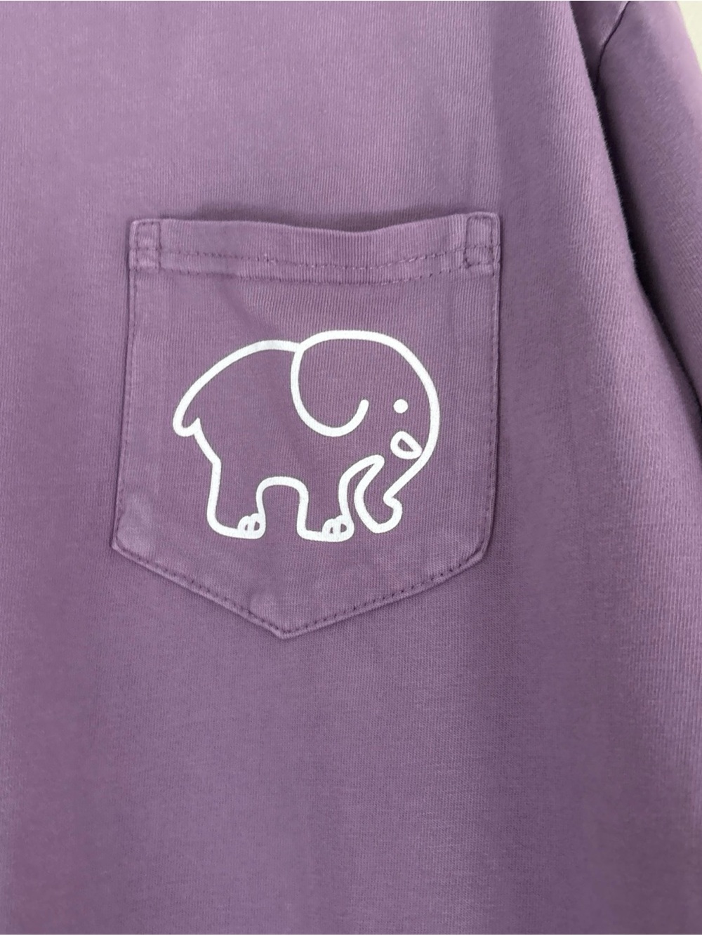 ivory ella Purple Long Sleeve Pocket Tee with White Elephant - Picture 3 of 5